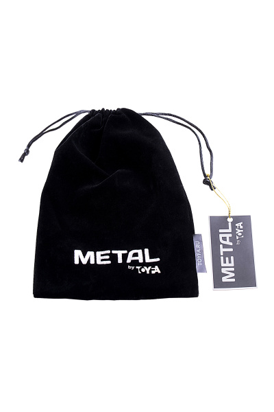 Анальная втулка с хвостиком TOYFA Metall, Серебристо-черная, 13 см